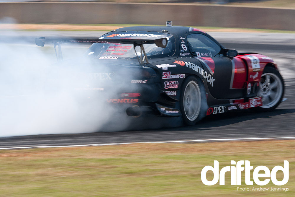 black mazda rx7 fd3s drifting rear